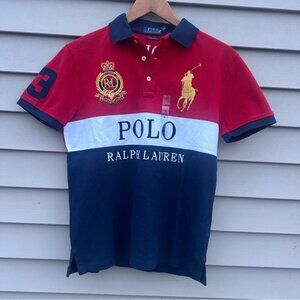 Polo Ralph Lauren Polo Shirt Mens Big Pony Crest 3 Colorblock Slim Fit Small